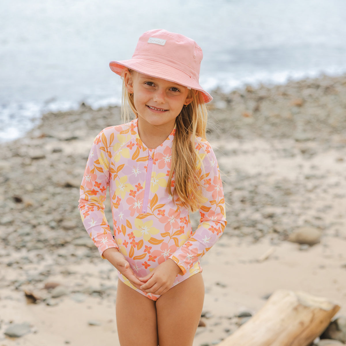 Long Sleeve Swimsuit Hibiscus Daze