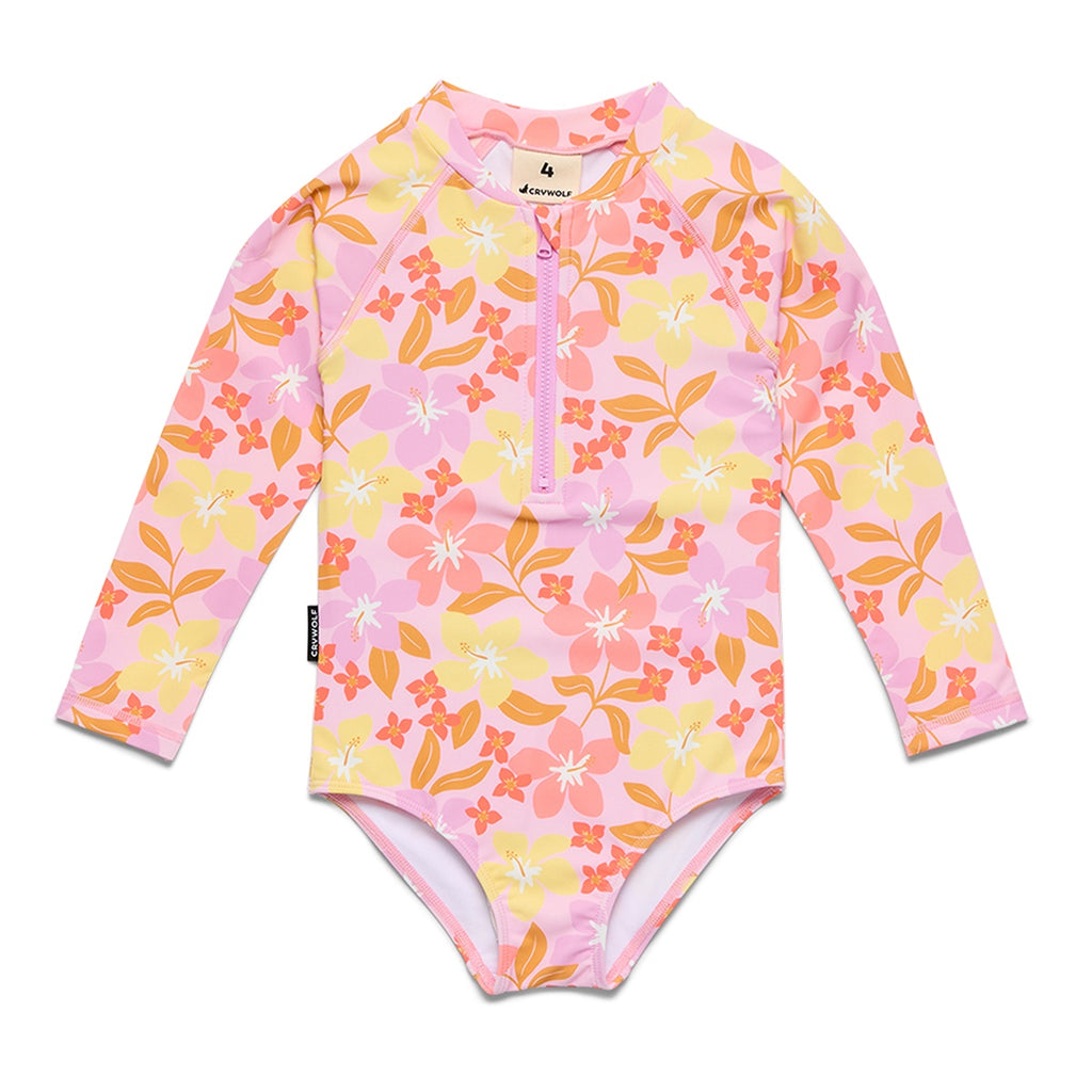 Long Sleeve Swimsuit Hibiscus Daze