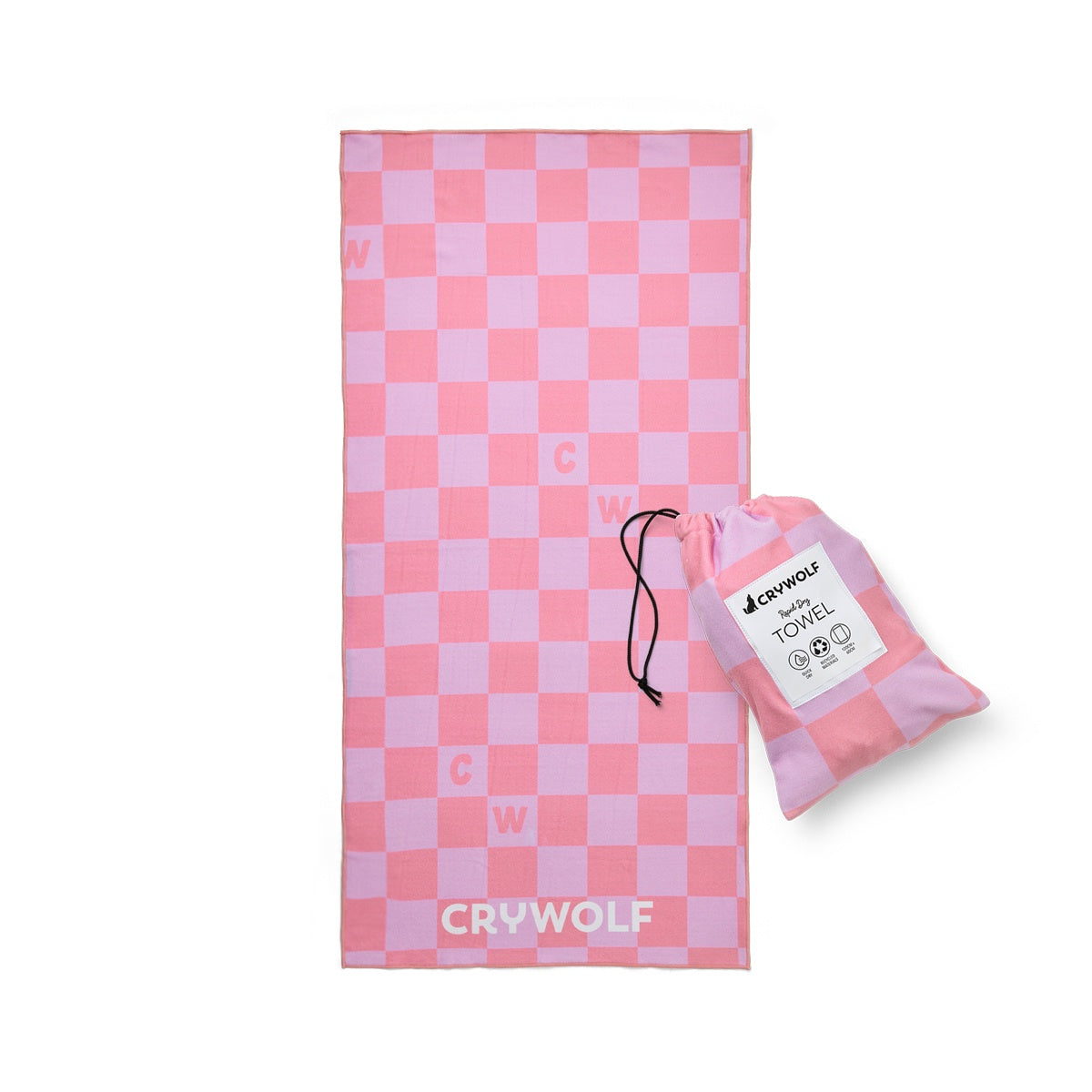 Rapid Dry Towel Flamingo Check