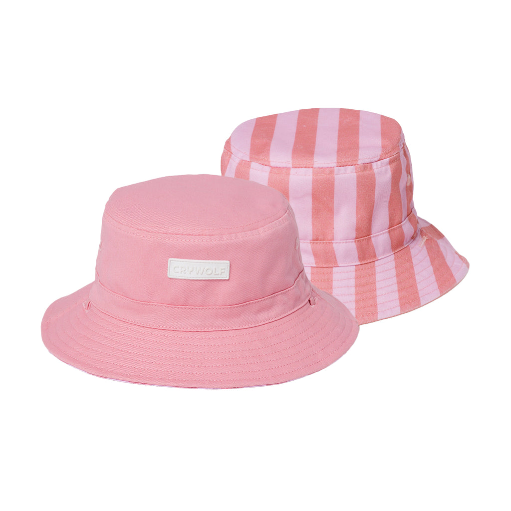 Reversible Bucket Hat Flamingo Stripe