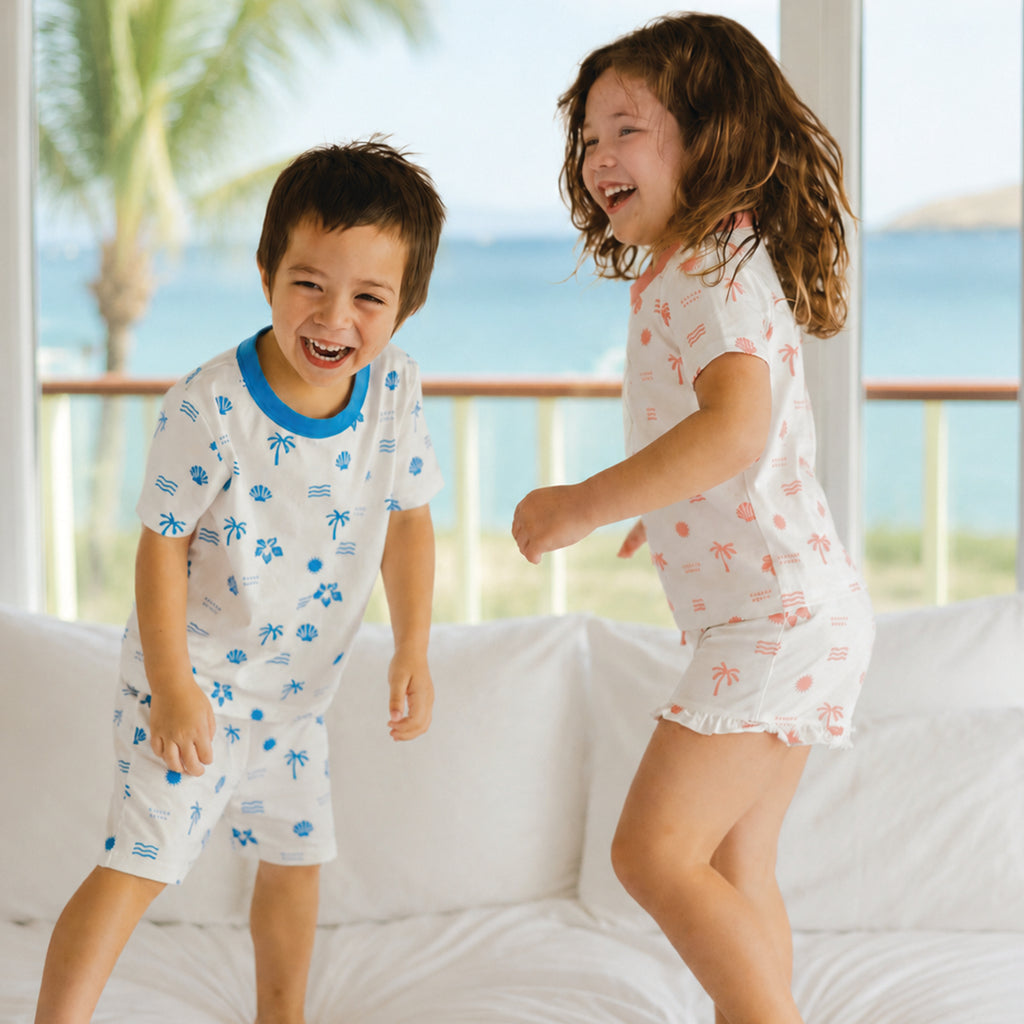 Short Sleeve Sleep Set Pink Holiday