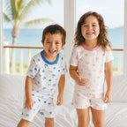 Short Sleeve Sleep Set Pink Holiday