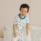 Short Sleeve Sleep Set Blue Holiday