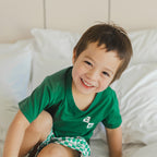 Short Sleeve Sleep Set Sea Green Check