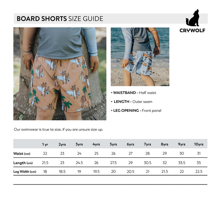Crywolf Board Shorts - Indigo Palms