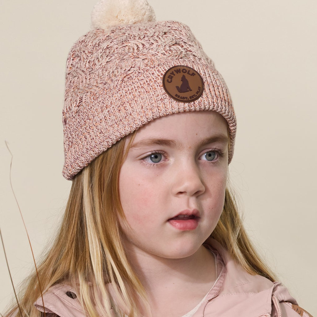 Crywolf Pom Pom Beanie - Blush Speckle
