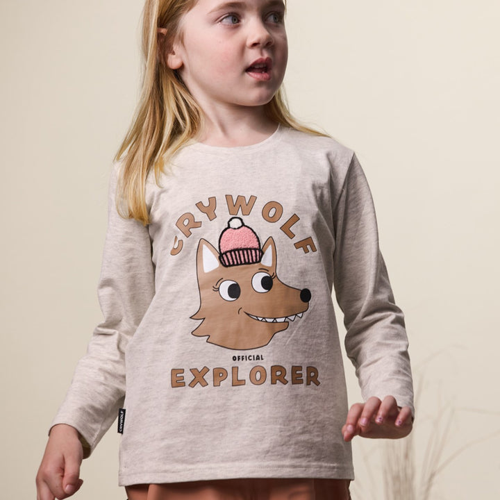 Crywolf Long Sleeve T-Shirt - Oatmeal Explorer