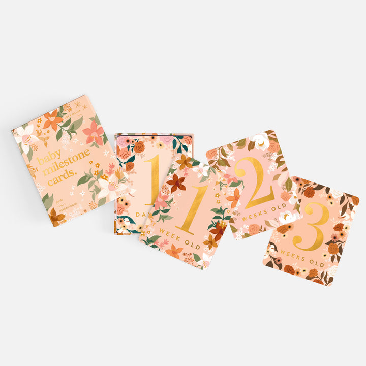 Fox & Fallow Baby Milestone Cards - Floral