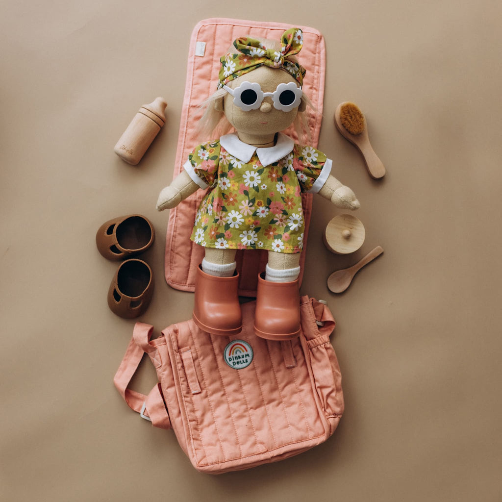 Olli Ella Carrie Convertible Changing Set - Rose