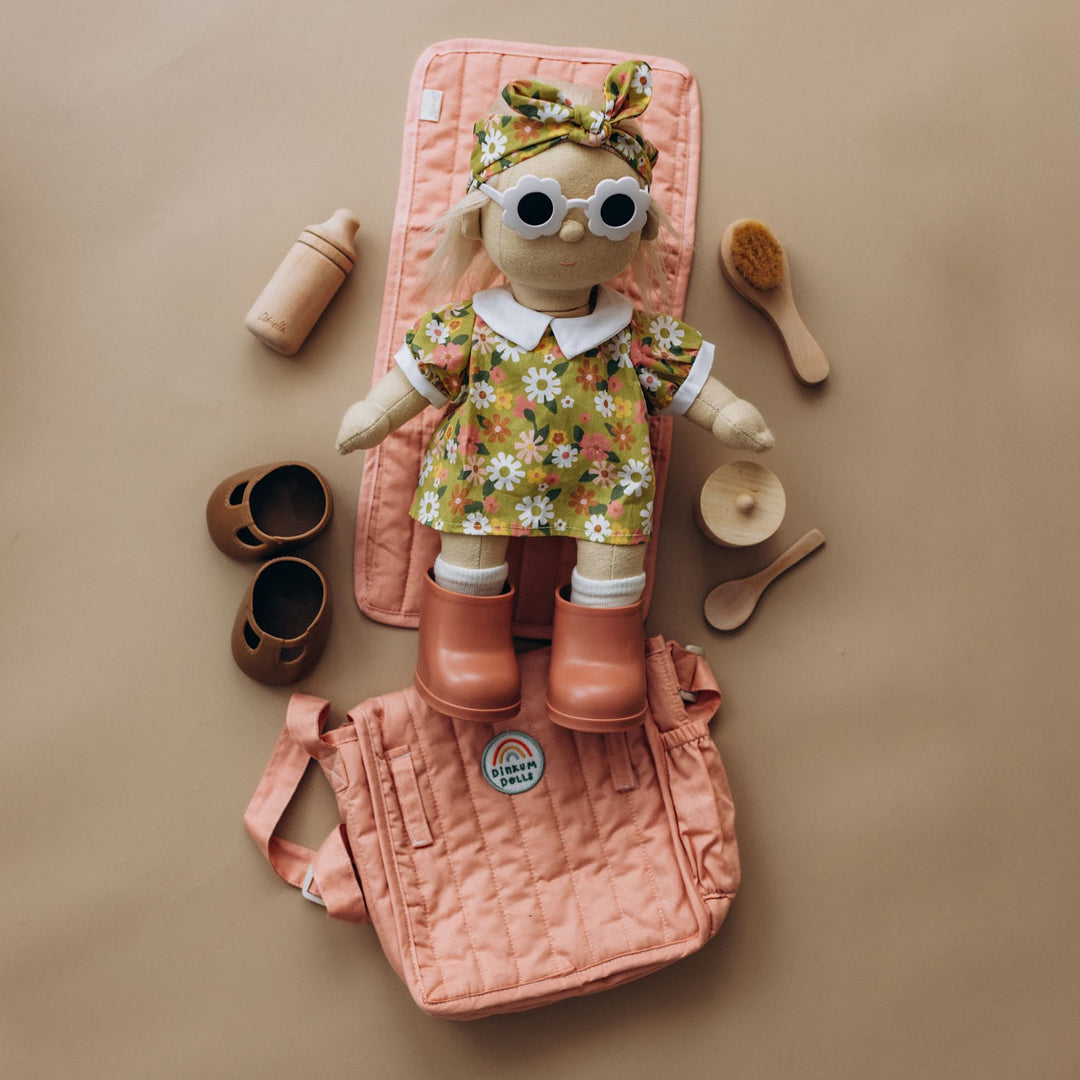 Olli Ella Carrie Convertible Changing Set - Rose