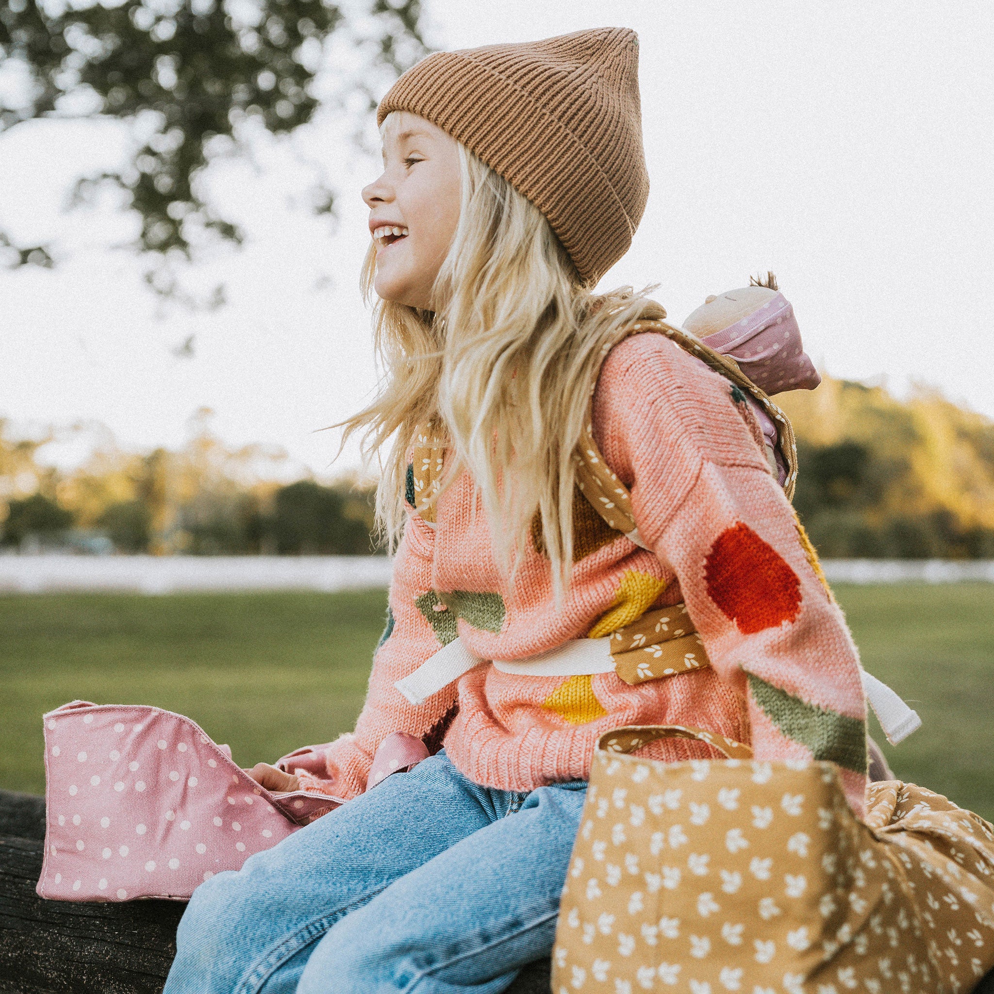 Dinkum Doll Carry Cot - Leaf
