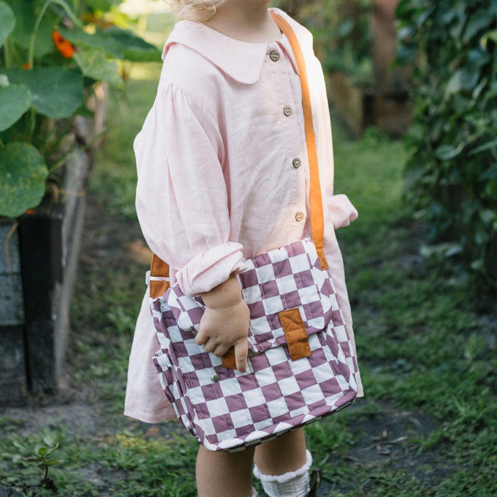 Olli Ella Carrie Convertible Changing Set - Plum Check