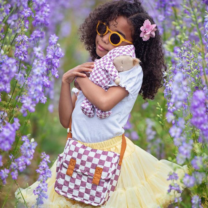 Olli Ella Carrie Convertible Changing Set - Plum Check