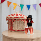 Circus Tent Basket - Red/Straw