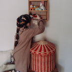 Circus Tent Toy Basket - Red/Straw