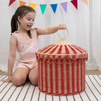Circus Tent Toy Basket - Red/Straw
