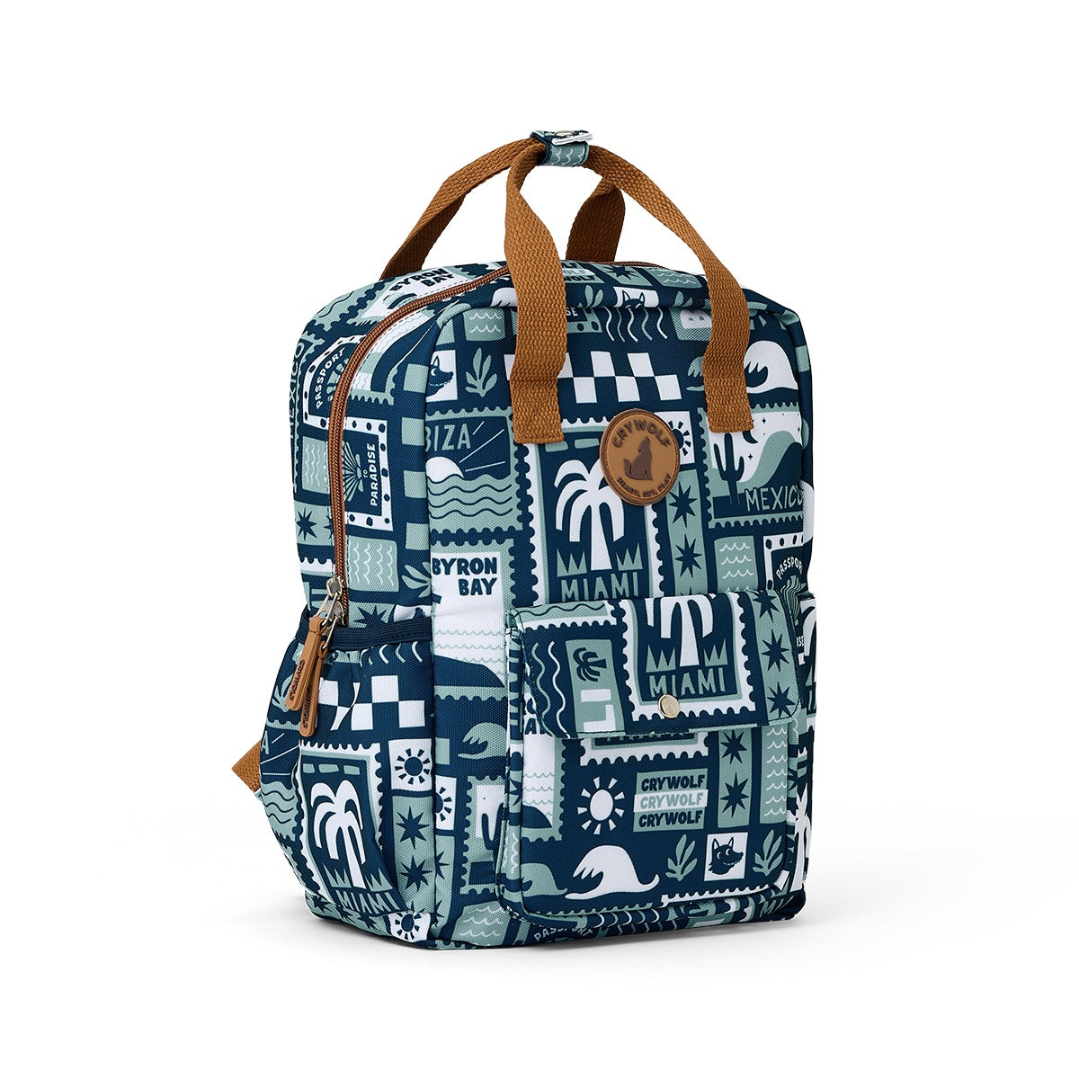 Mini Backpack - Blue Postcards