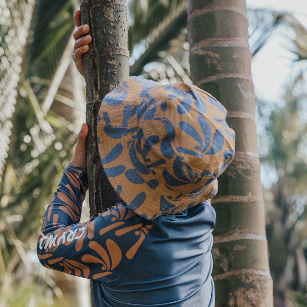 Crywolf Reversible Bucket Hat - Indigo Palms