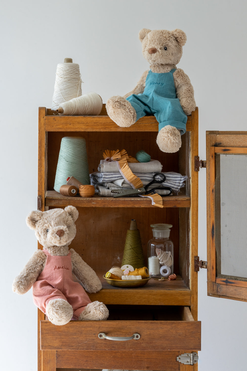 Personalised Honey Bear Overalls - Pink