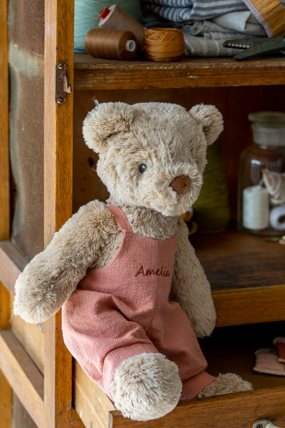 Personalised Honey Bear Overalls - Pink