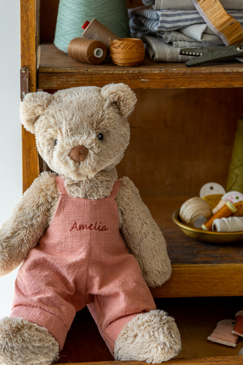 Personalised Honey Bear Overalls - Pink