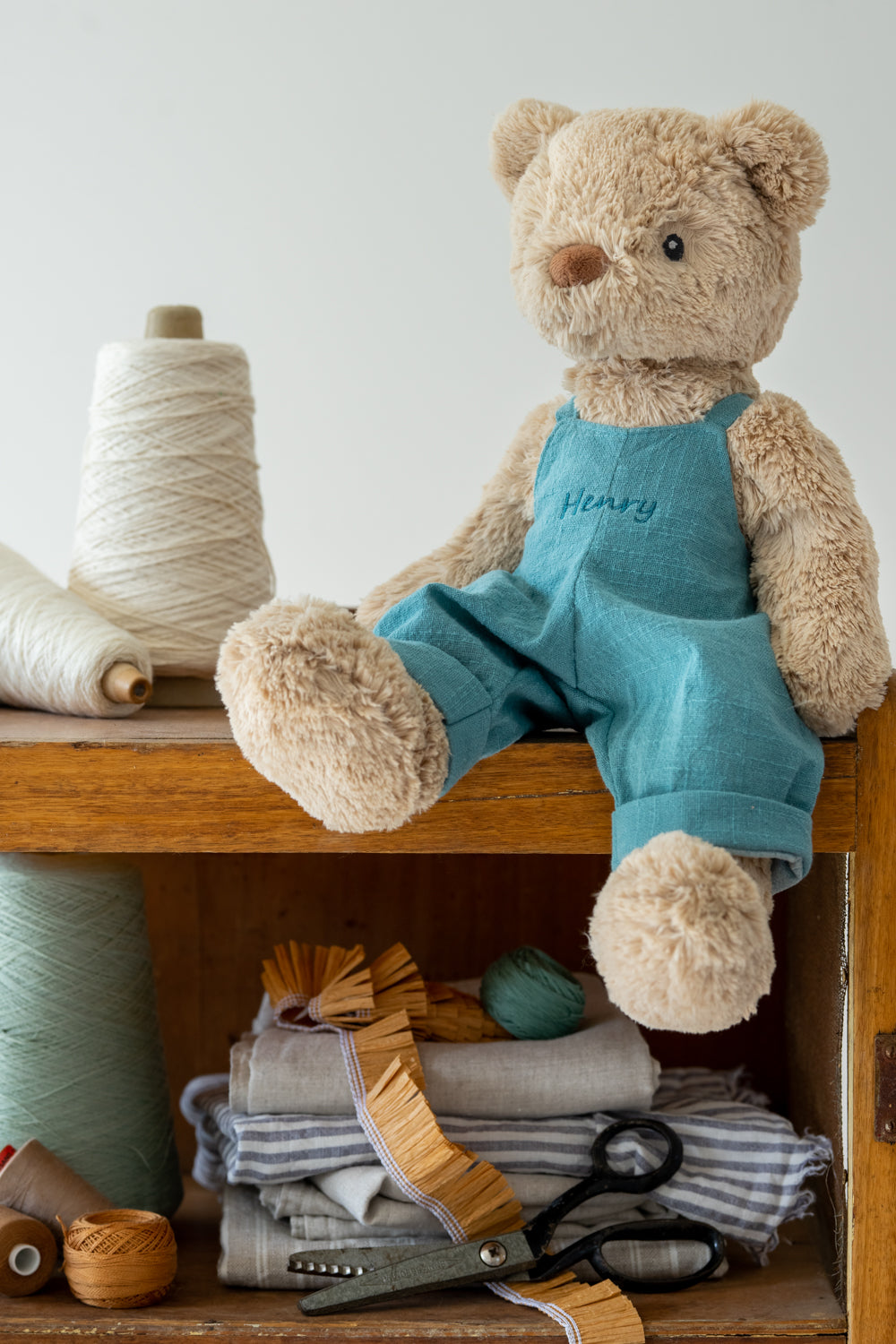 Personalised Honey Bear Overalls - Blue