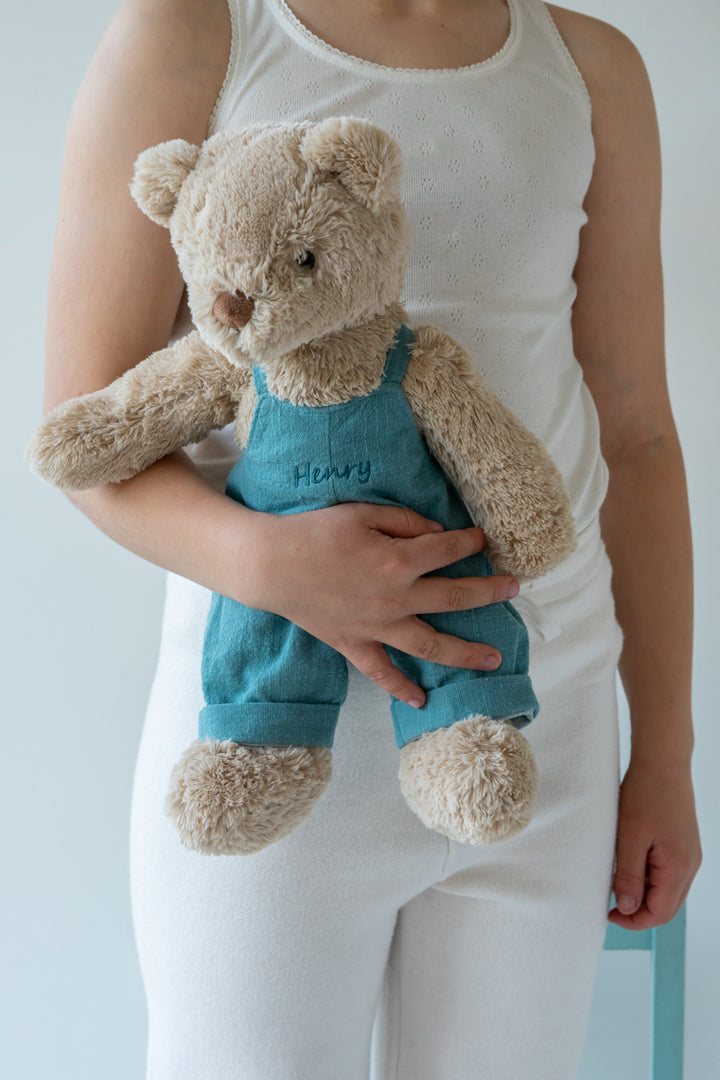 Personalised Honey Bear Overalls - Blue