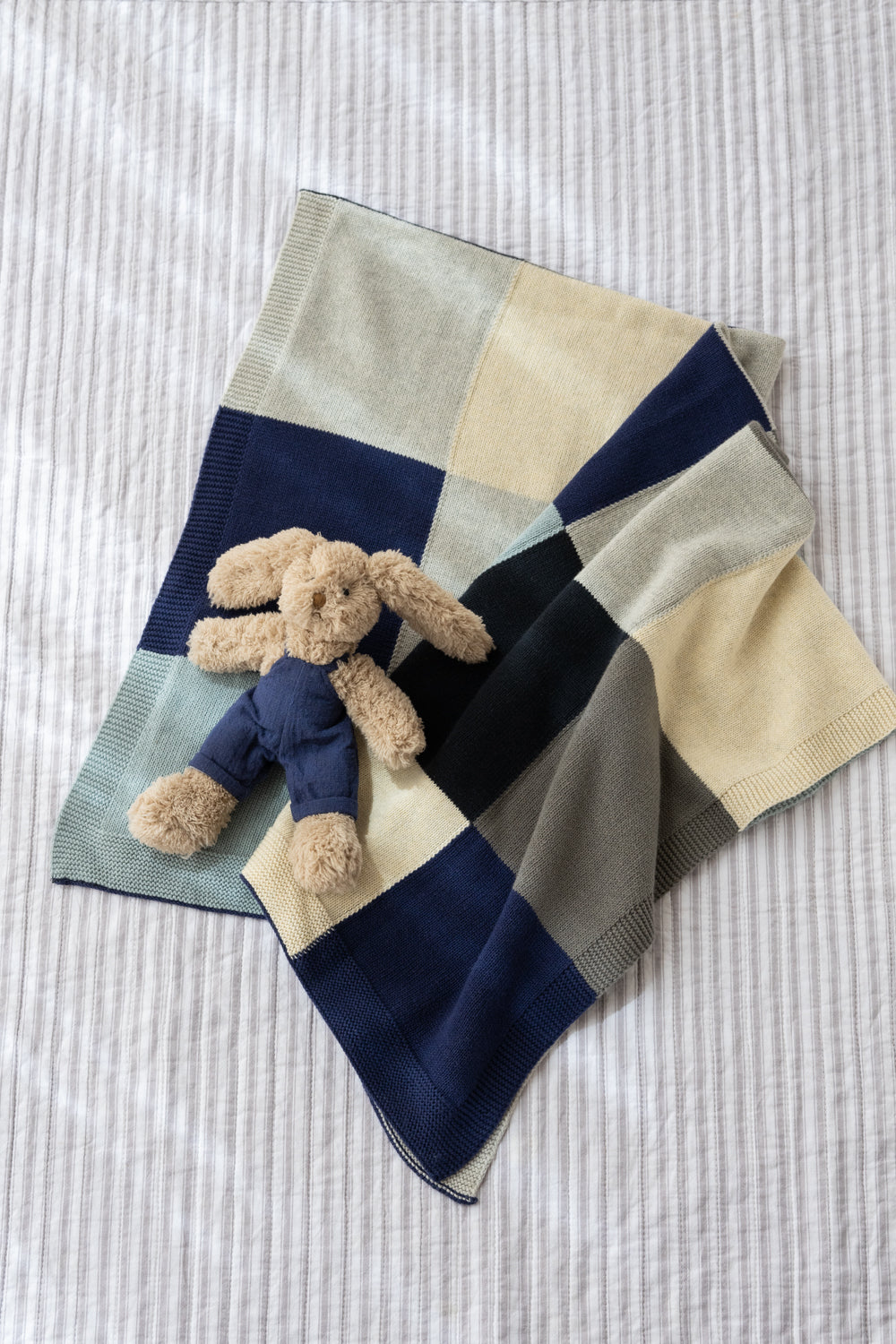 Patchwork Baby Blanket - Blue