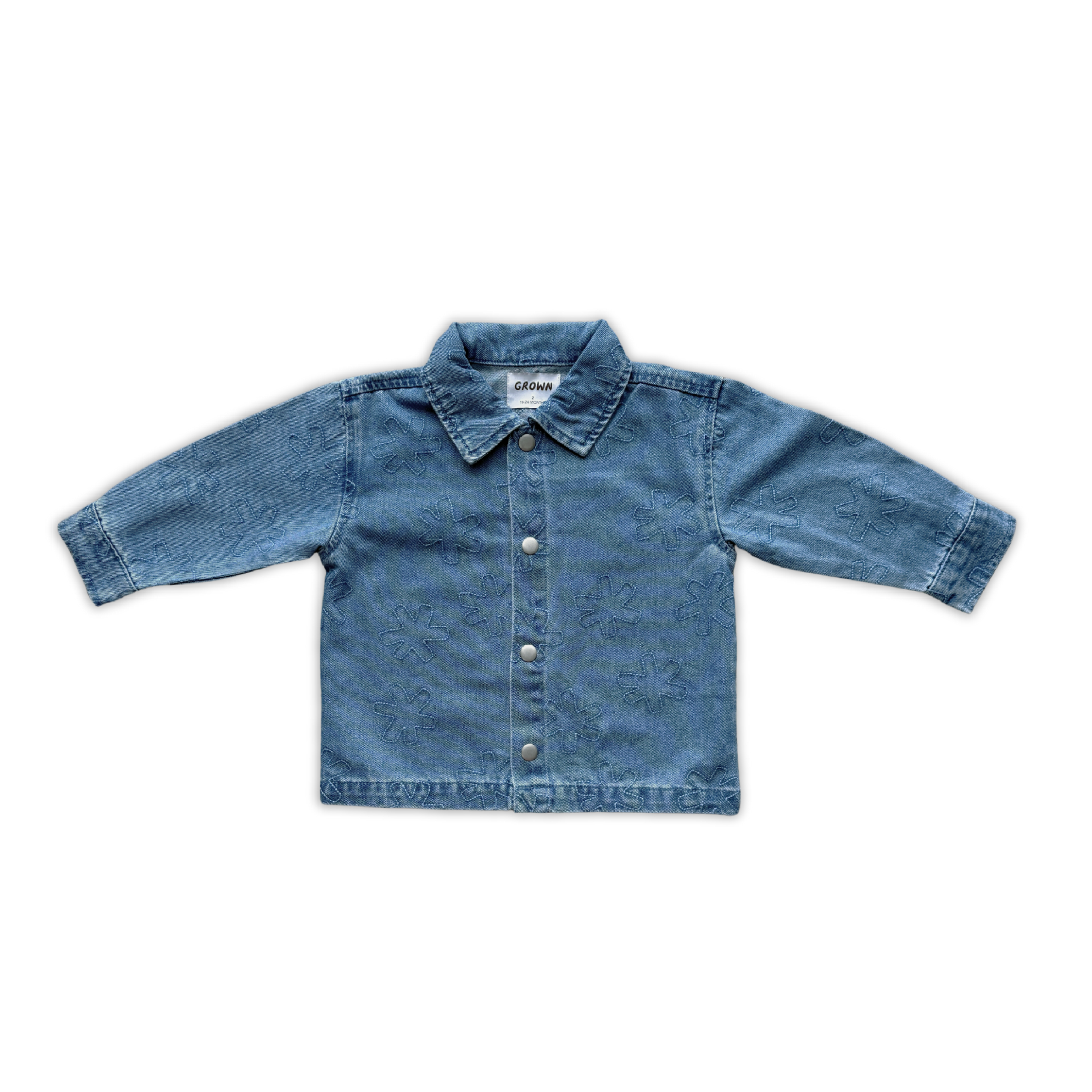 Organic Embroidery Denim Shirt -  Starlight