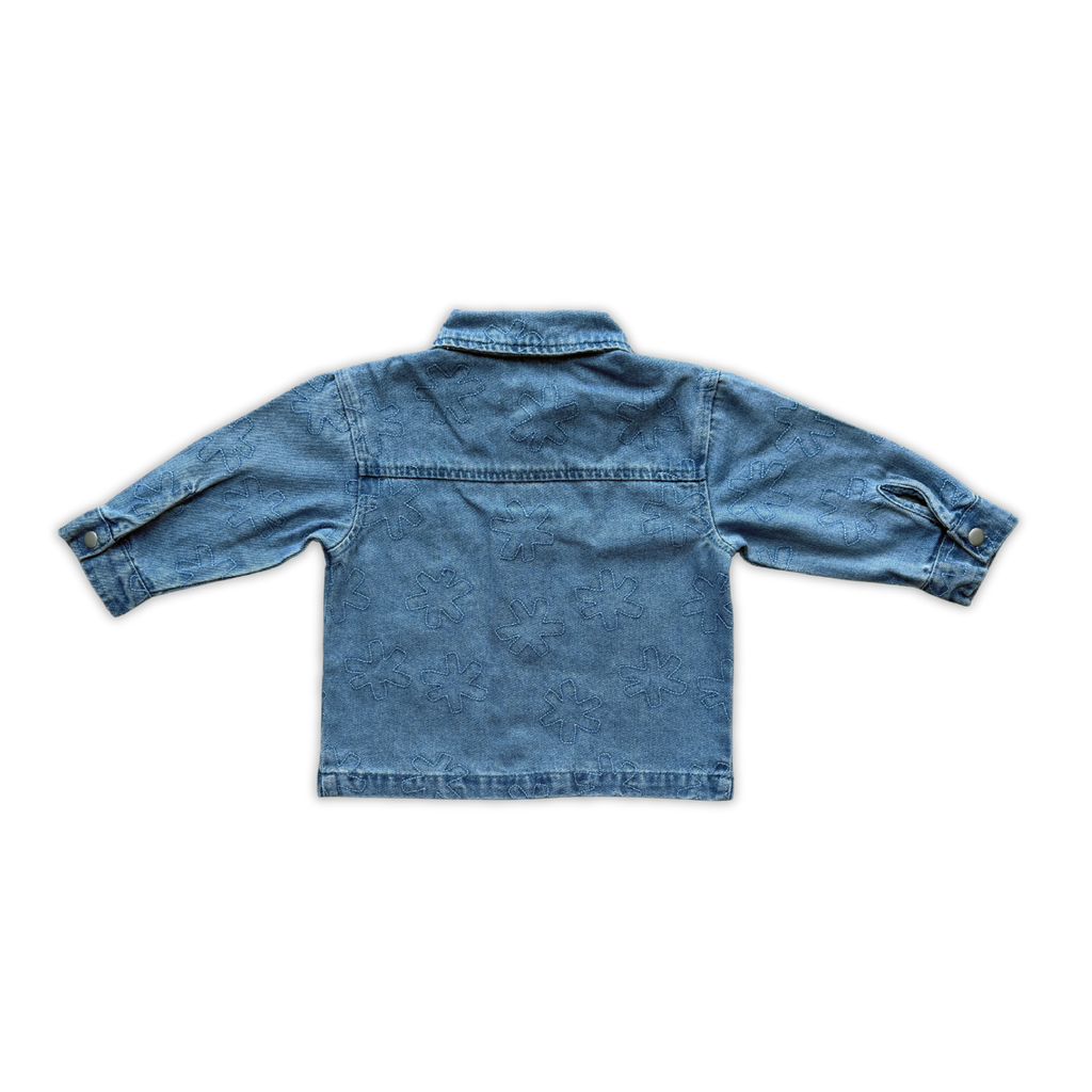 Organic Embroidery Denim Shirt -  Starlight