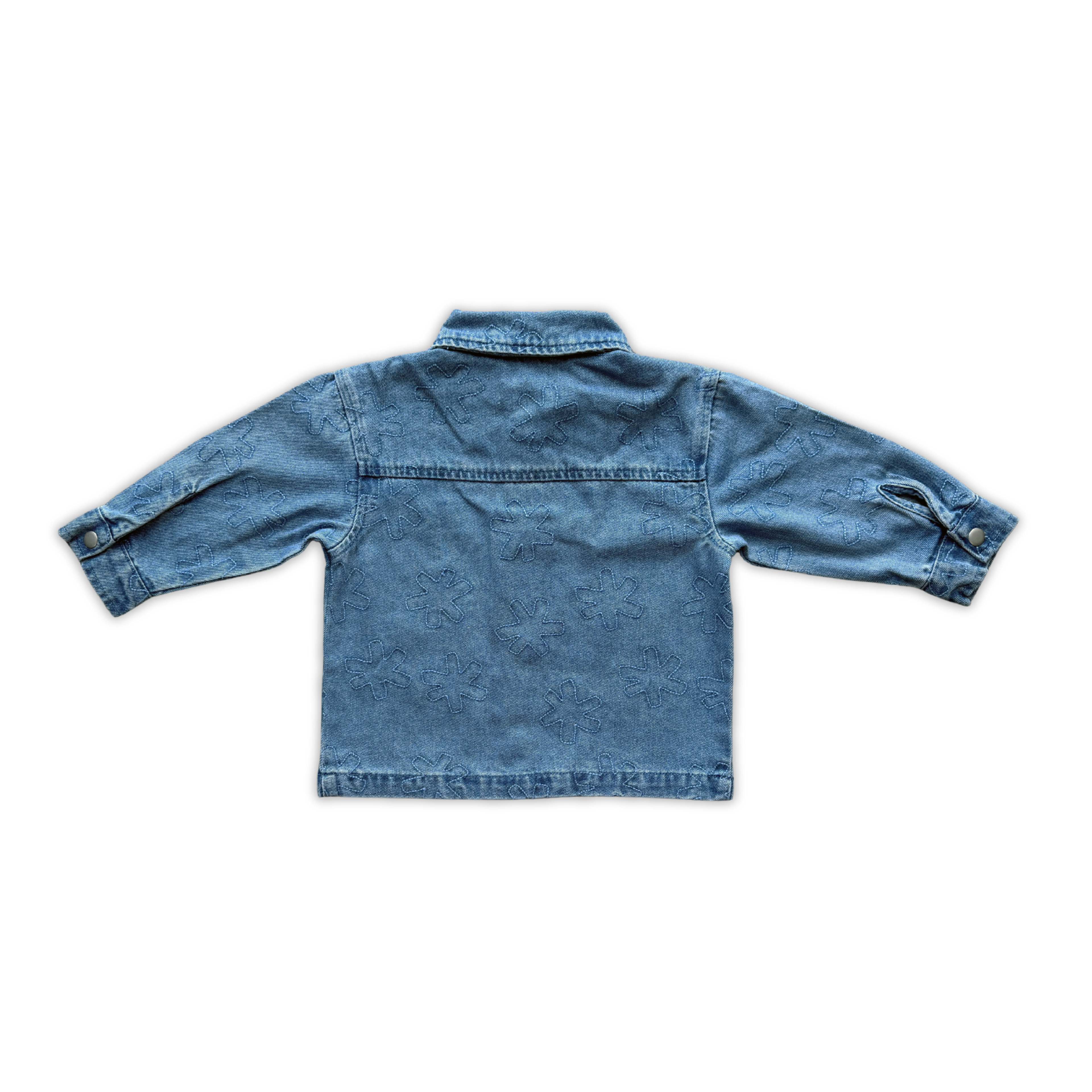 Organic Embroidery Denim Shirt -  Starlight