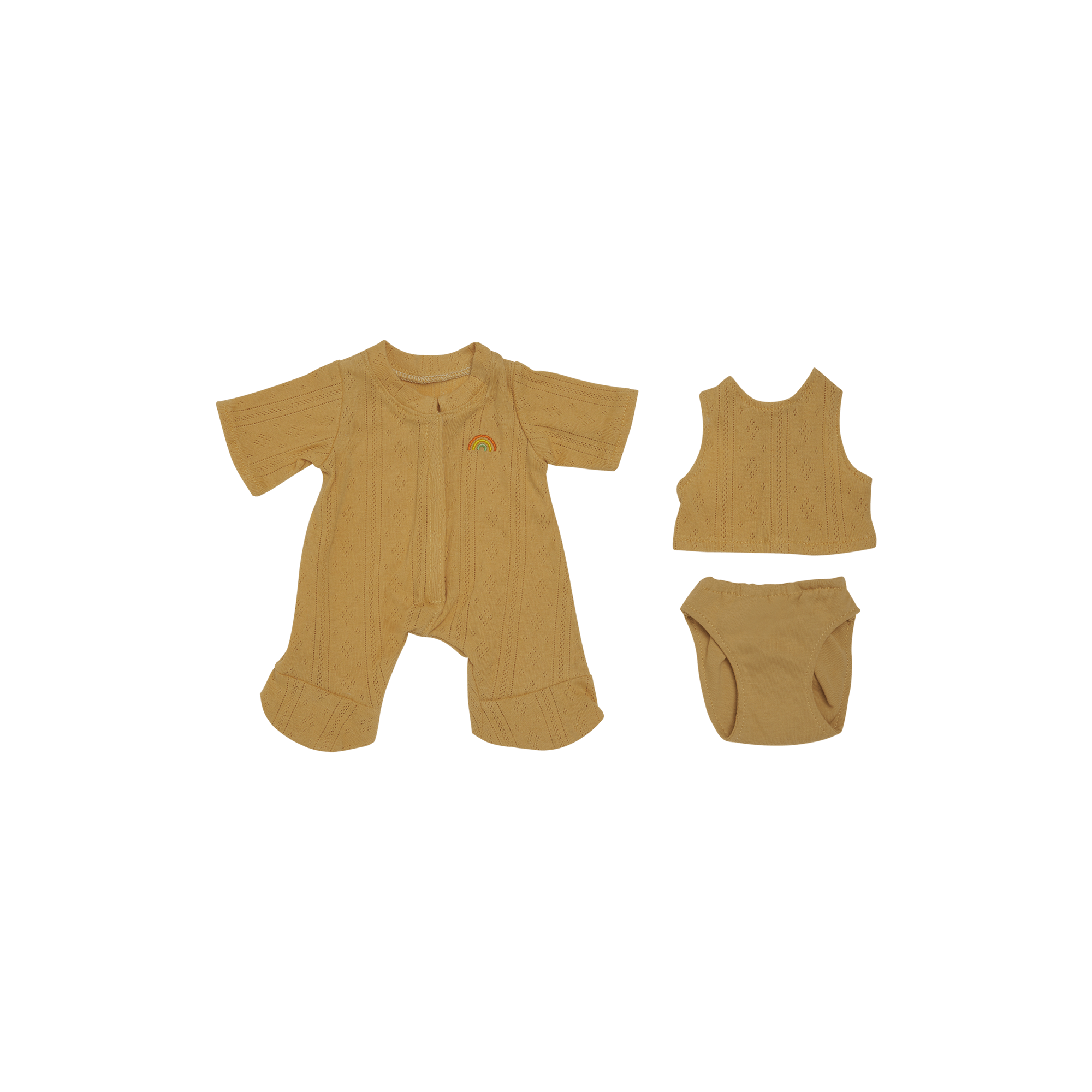 Olli Ella Dinkum Dolls Pointelle Pj Set - Honey