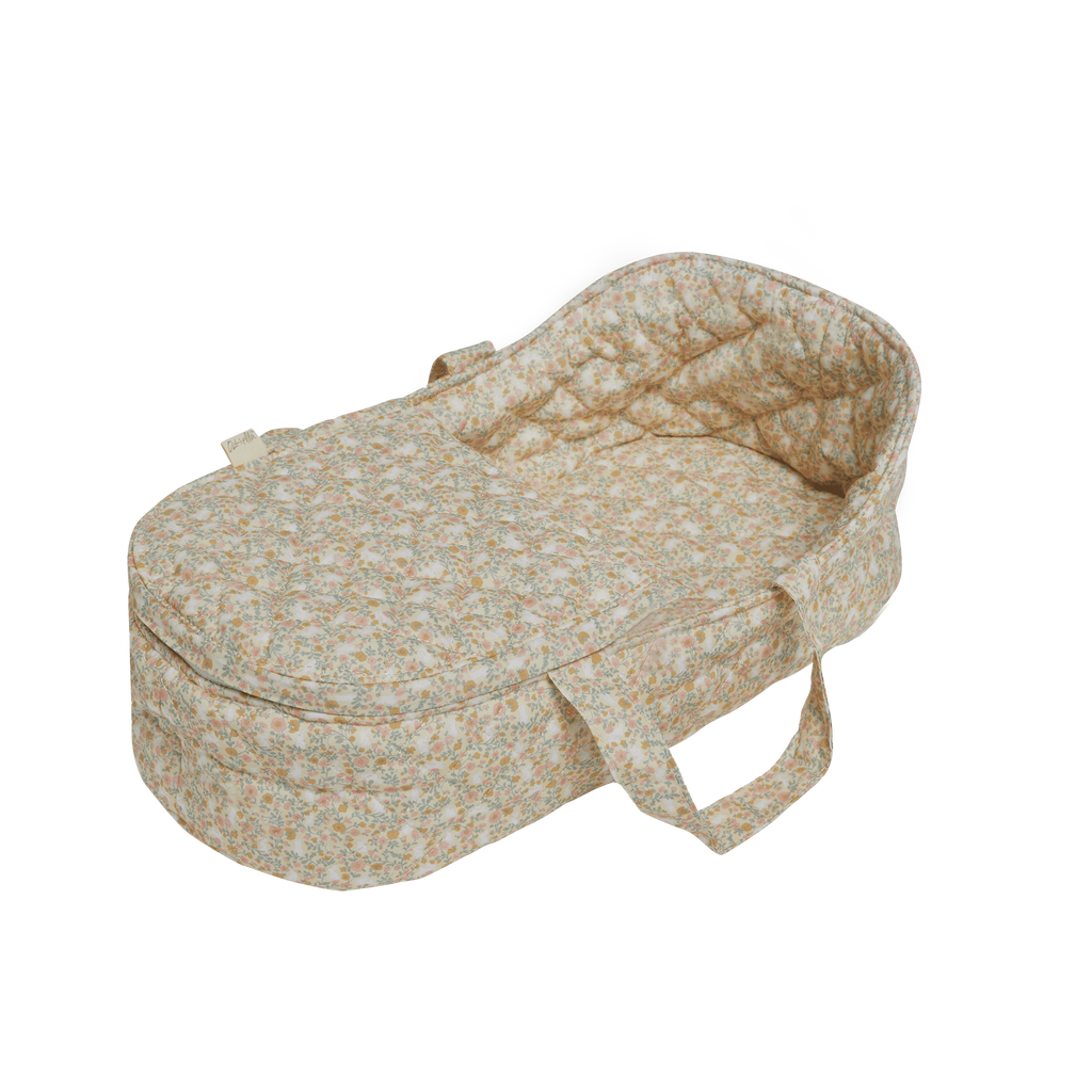 Dinkum Doll Quilted Carry Cot - Garden Floral