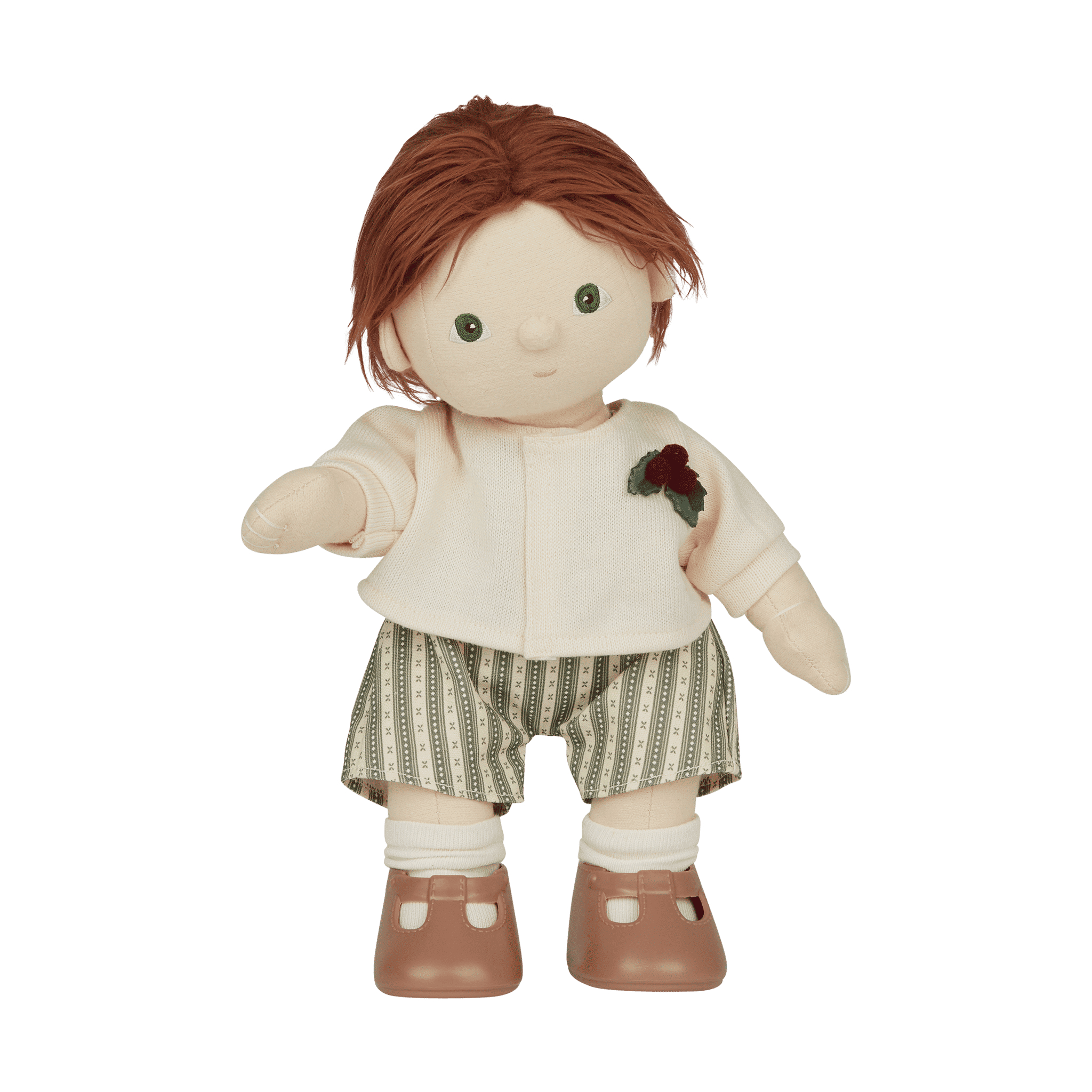 Olli Ella Dinkum Doll Cardigan and Romper Set - Holiday
