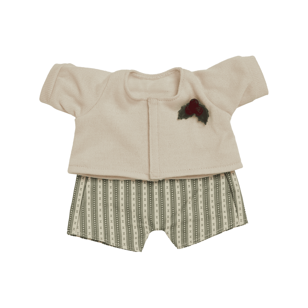 Olli Ella Dinkum Doll Cardigan and Romper Set - Holiday