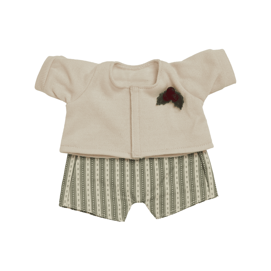 Olli Ella Dinkum Doll Cardigan and Romper Set - Holiday