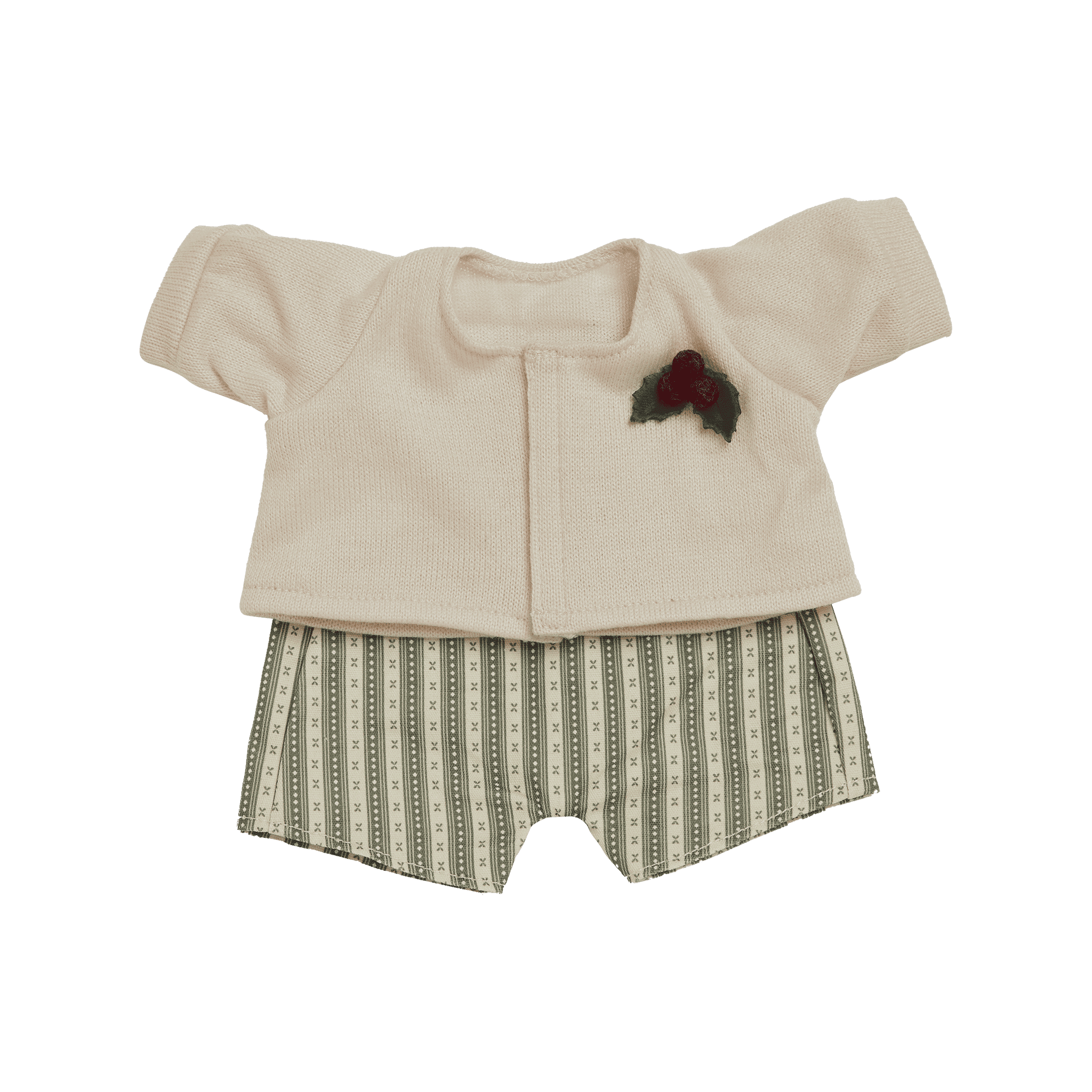 Olli Ella Dinkum Doll Cardigan and Romper Set - Holiday