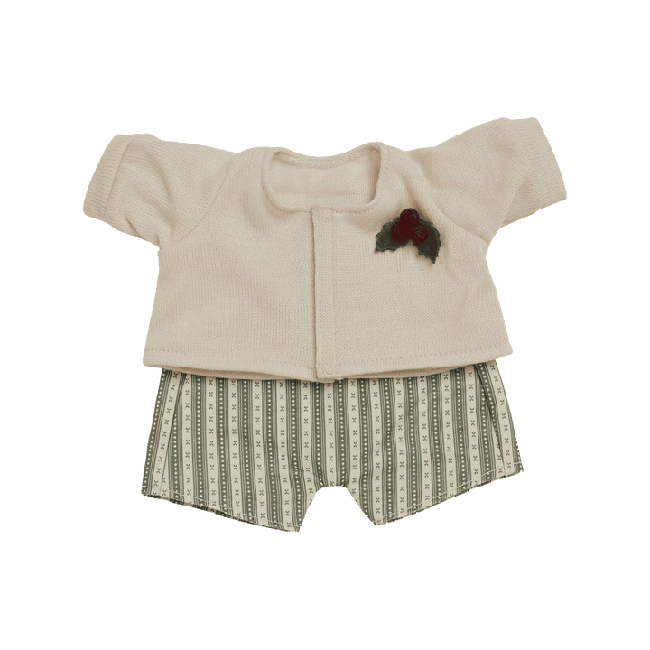 Olli Ella Dinkum Doll Cardigan and Romper Set - Holiday