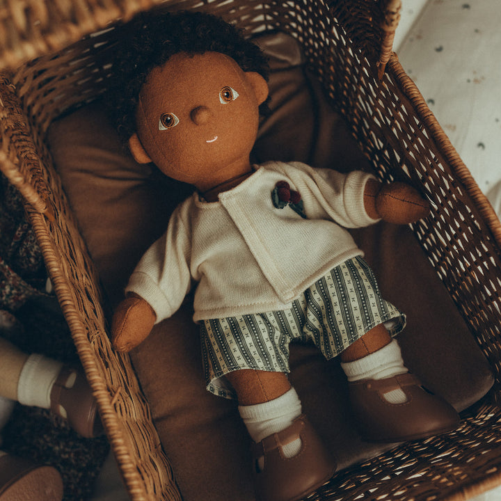 Olli Ella Dinkum Doll Cardigan and Romper Set - Holiday