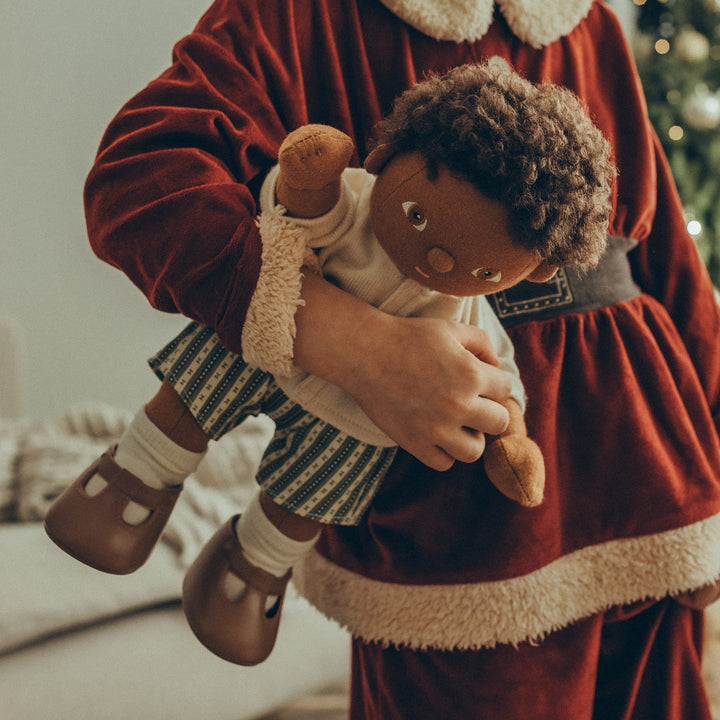 Olli Ella Dinkum Doll Cardigan and Romper Set - Holiday