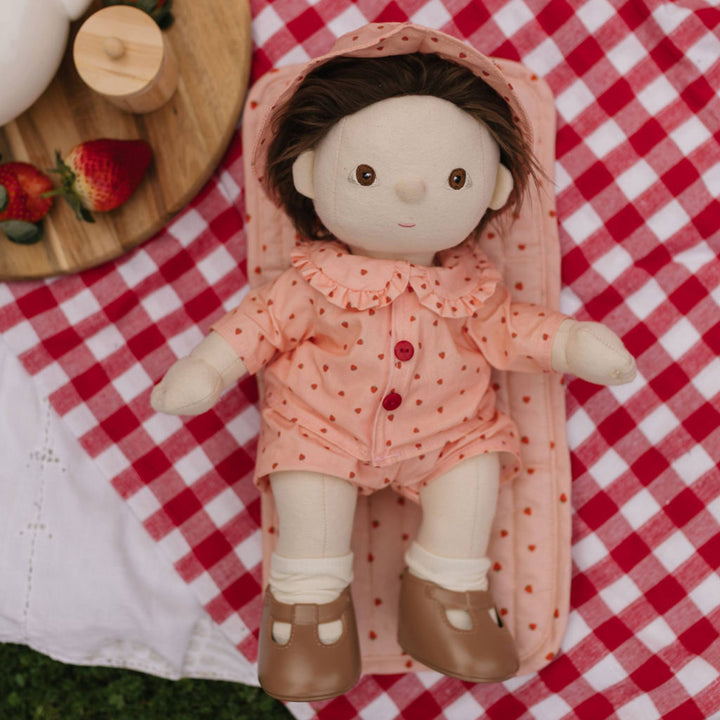 Olli Ella Dinkum Doll On the Go Outfit - Strawberry