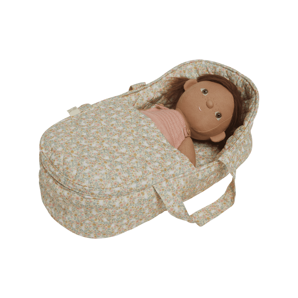 Dinkum Doll Quilted Carry Cot - Garden Floral