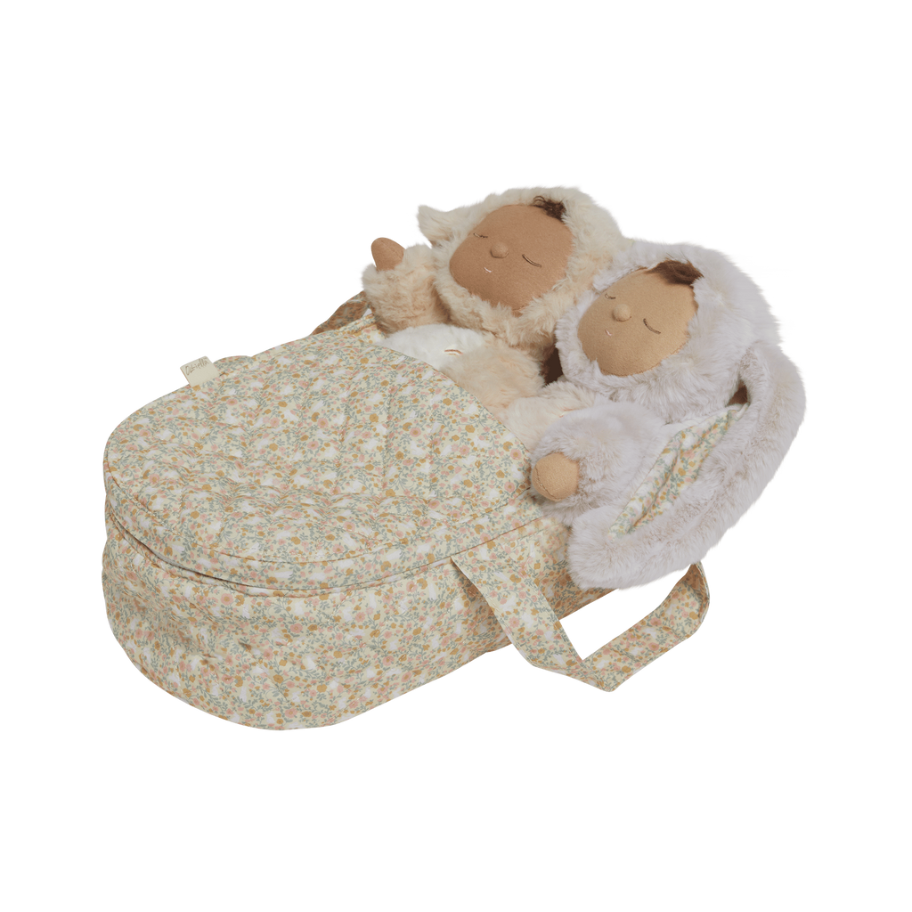 Dinkum Doll Quilted Carry Cot - Garden Floral