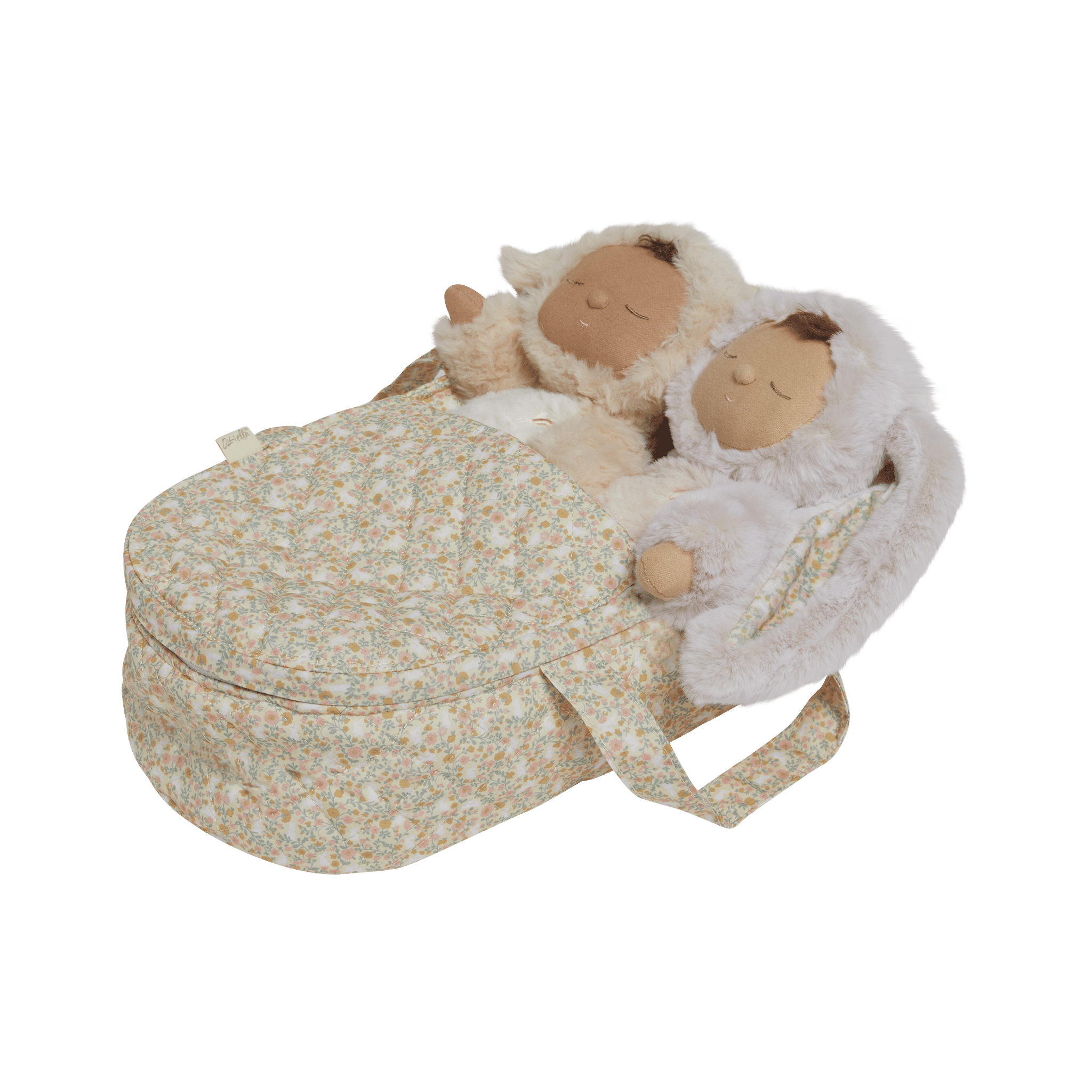 Dinkum Doll Quilted Carry Cot - Garden Floral
