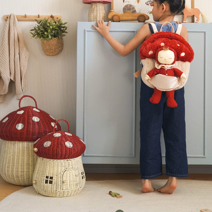Olli Ella Dozy Dinkum - Toadstool Moppet - Red