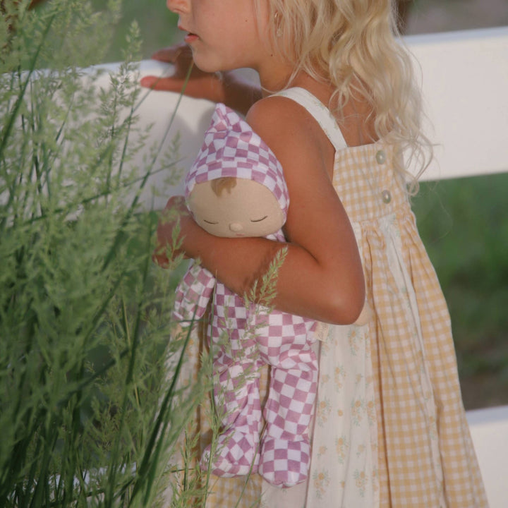 Olli Ella Dozy Dinkum Doll Twinkle - Plum Check