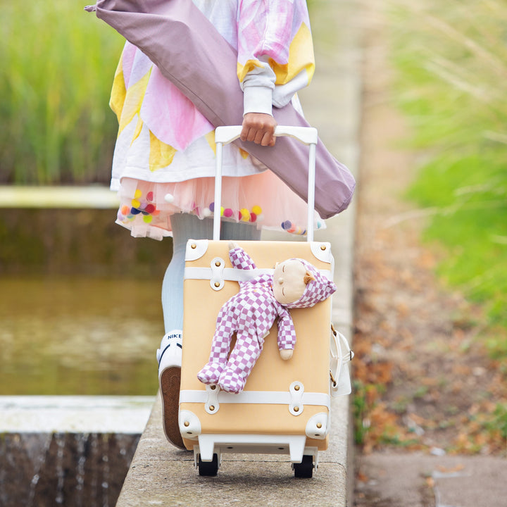Olli Ella Dozy Dinkum Doll Twinkle - Plum Check