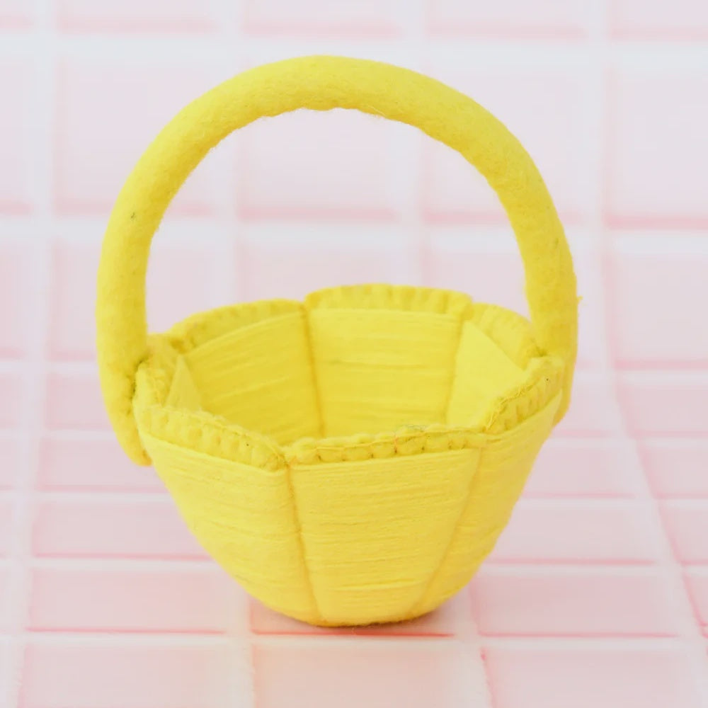 Petite Yellow Felt Easter Basket