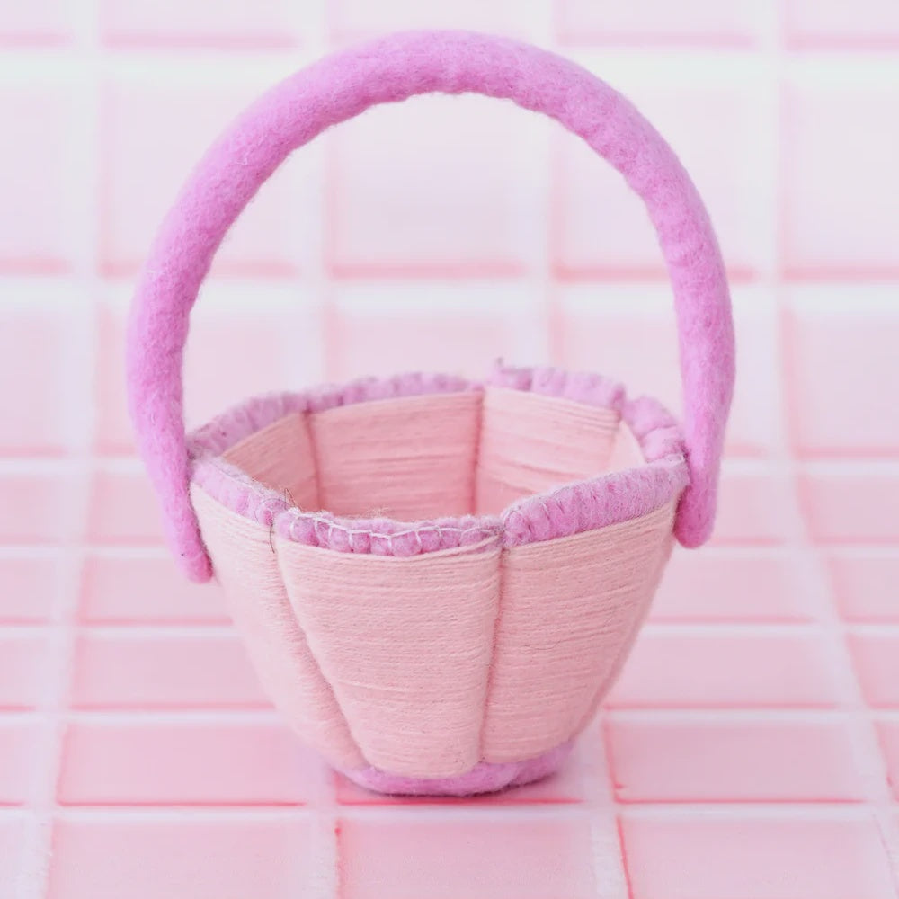 Petite Pink Felt Easter Basket