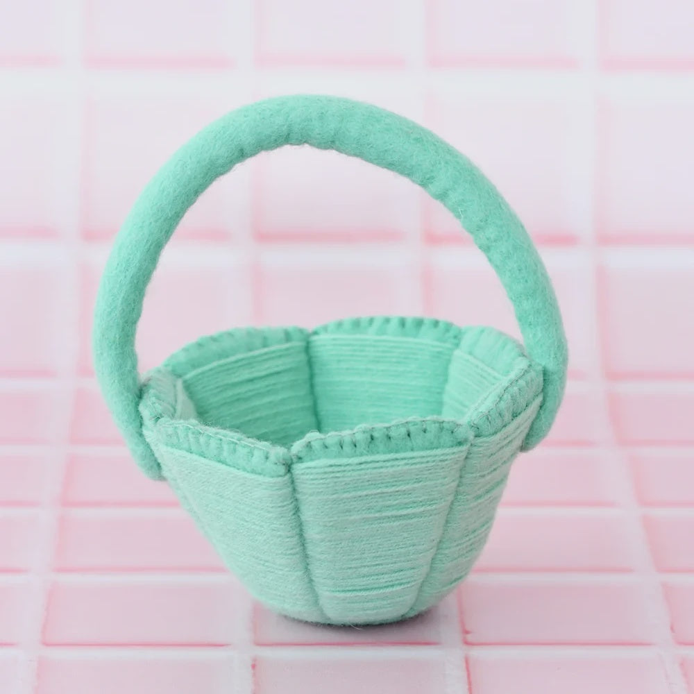 Petite Teal Felt Easter Basket